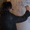 DK signs the wall at Sirius Radio